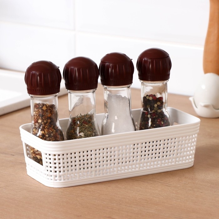 Корзина для хранения «Сетка», пластик, 22×10×6 см, цвет МИКС Корзина для хранения «Сетка», пластик, 22×10×6 см, цвет МИКС