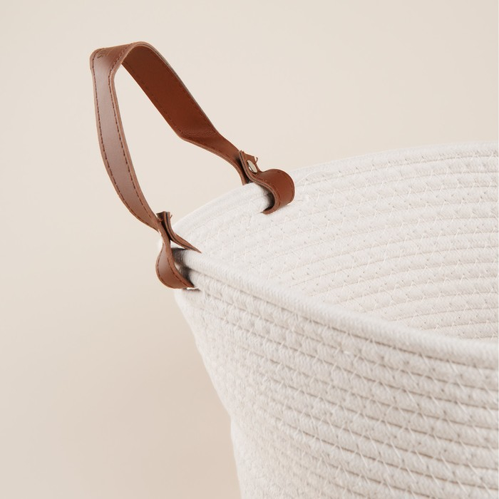 Корзина для хранения SL Home «Луиза», плетёная ручной работы, 33×33×16 см, цвет белый