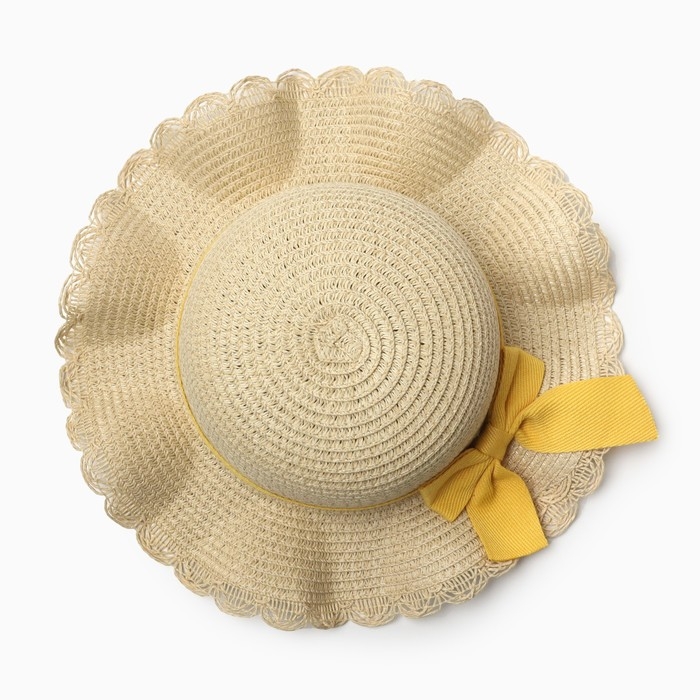 Шляпа для девочки с бантом MINAKU, р-р 52, цв.светло-коричневый Шляпа для девочки с бантом MINAKU, р-р 52, цв.светло-коричневый