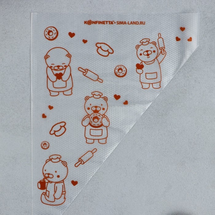 Кондитерские мешки «Мишки»,(L) 38 х 24 см, 50 шт Кондитерские мешки «Мишки»,(L) 38 х 24 см, 50 шт