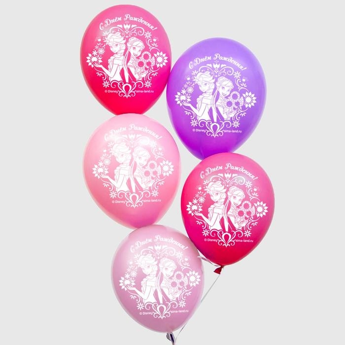 Шар воздушный Шар воздушный "С Днем рождения!", 12 дюйм, латексный, 25 штук, Холодное сердце