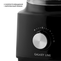 Кухонный комбайн Galaxy LINE GL 2313, 1000 Вт, 1,2 л, 2 скорости, импульсный режим, чёрный