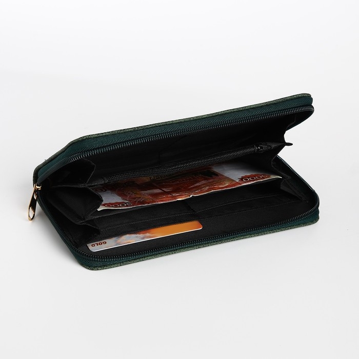 Кошелёк женский на молнии, цвет зелёный Кошелёк женский на молнии, цвет зелёный