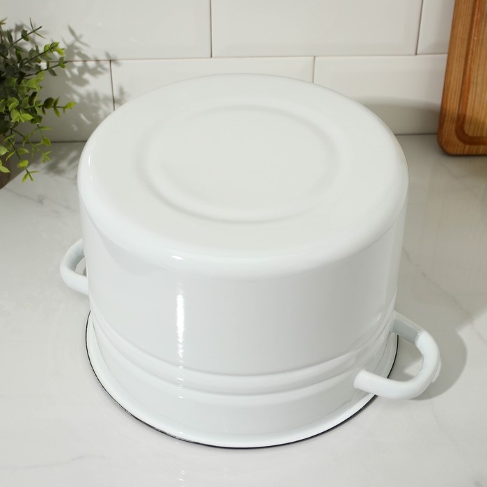 Кастрюля цилиндрическая, 8 л, индукция, цвет белый