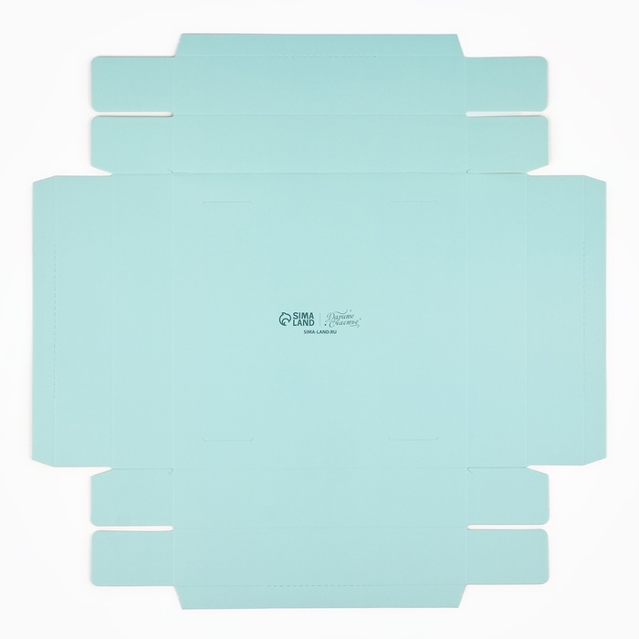 Коробка подарочная складная переноска для цветов, упаковка, «Бирюза», 20 x 20 x 4 см Коробка подарочная складная переноска для цветов, упаковка, «Бирюза», 20 x 20 x 4 см