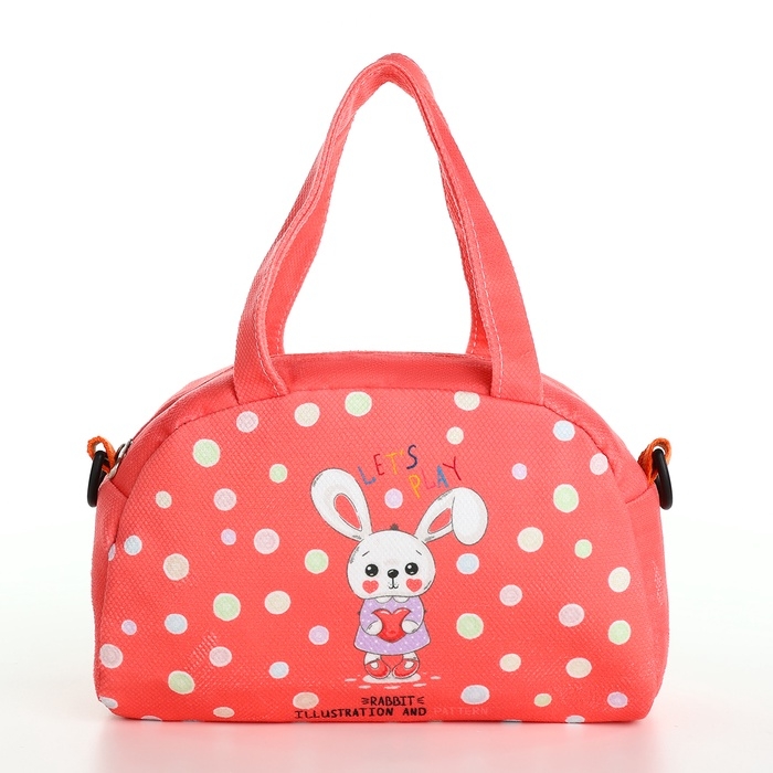 Сумка детская для девочки на молнии, регулируемый ремень, цвет коралловый Сумка детская для девочки на молнии, регулируемый ремень, цвет коралловый