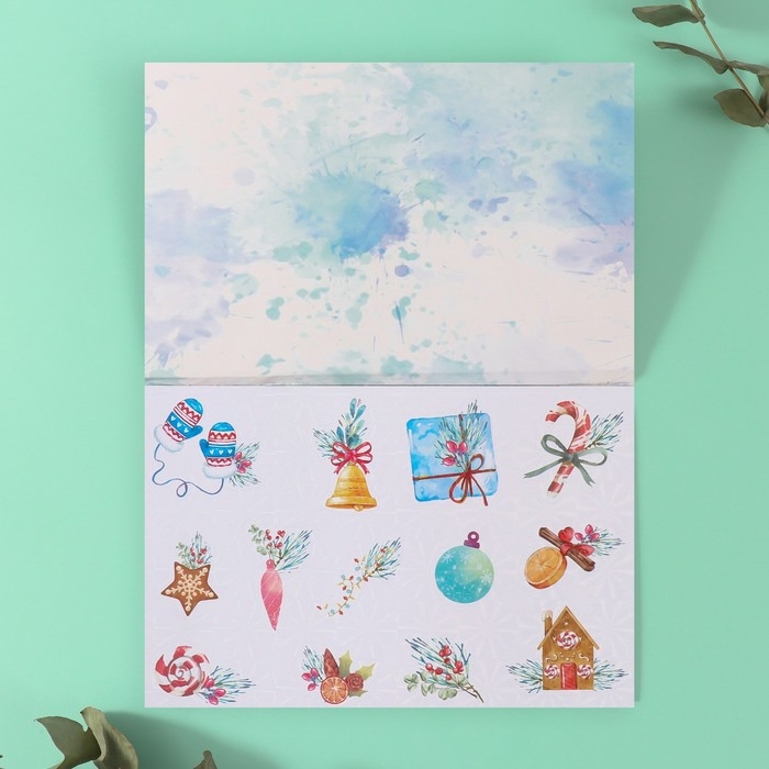 Наклейки в книжке Наклейки в книжке "Новогоднее волшебство" + 3 фона голография 20,7х14 см