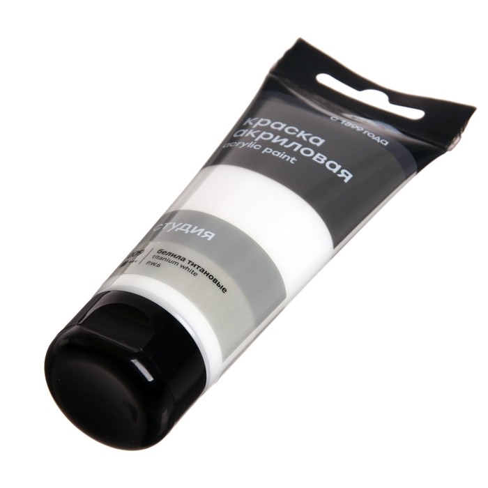 Краска акриловая художественная туба 75 мл, Гамма  Краска акриловая художественная туба 75 мл, Гамма "Студия" №009 белила титановые