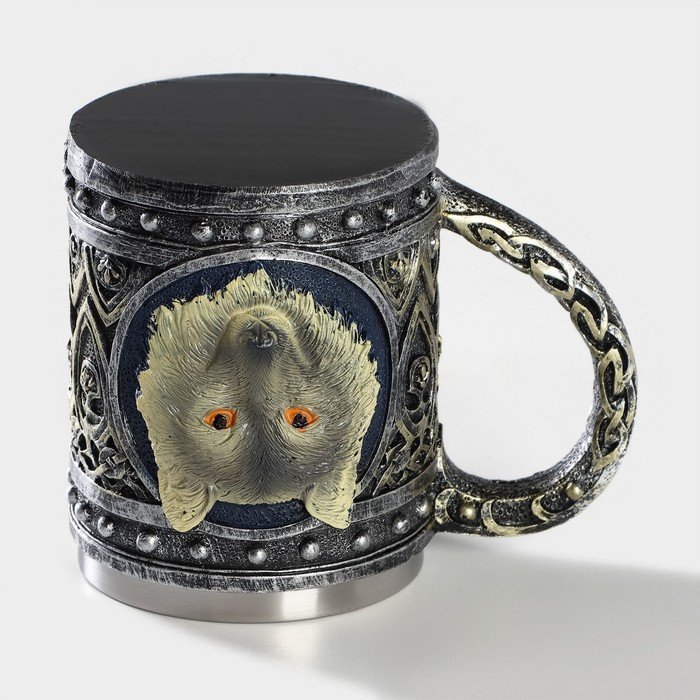 Кружка «Волк», 400 мл, цвет серебристый Кружка «Волк», 400 мл, цвет серебристый