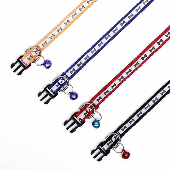 Ошейник светоотражающий с лапками 30 х 1 см, капрон, микс цветов Ошейник светоотражающий с лапками 30 х 1 см, капрон, микс цветов