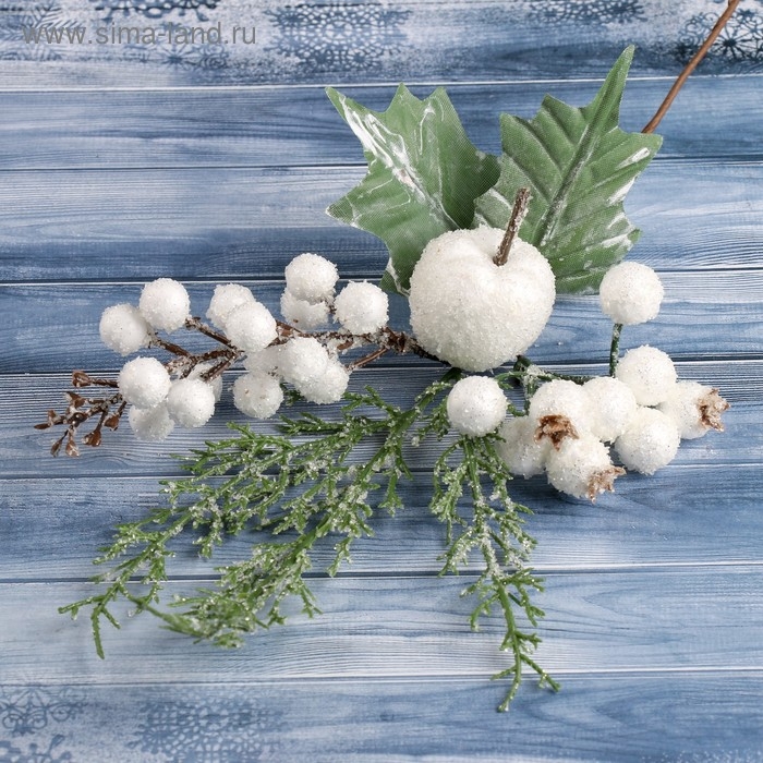 Декор  Декор "Зимнее чудо" яблочко ягоды зелень 30 см