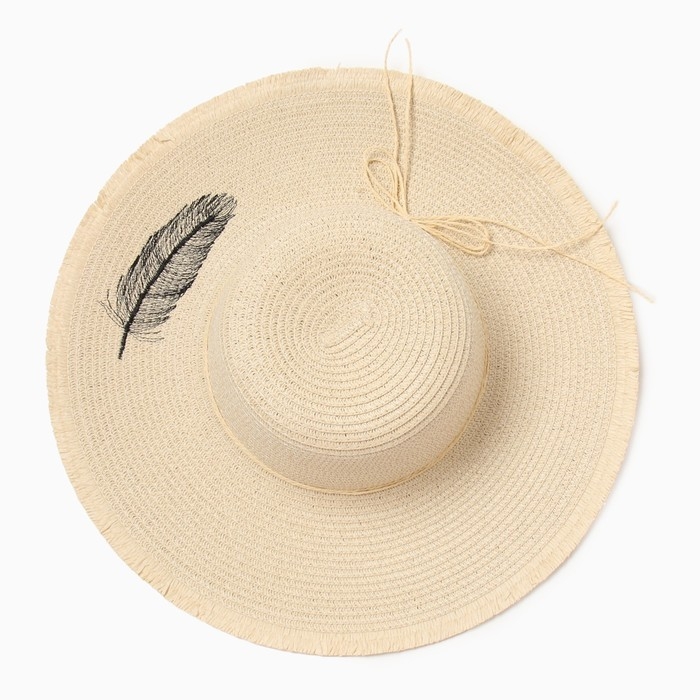 Шляпа женская MINAKU, цвет молочный, р-р 58
