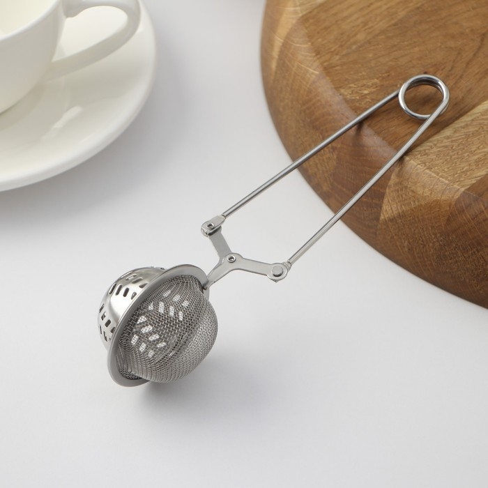 Ситечко для чая Доляна «Ёлочка», 16,5 см, цвет серебристый Ситечко для чая Доляна «Ёлочка», 16,5 см, цвет серебристый