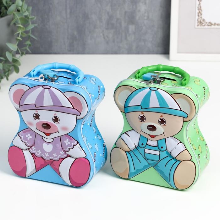 Копилка металл Копилка металл "Нарядный мышонок" МИКС 14,5х7,2х17,1 см