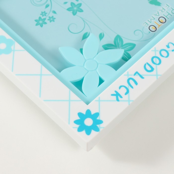 Фоторамка пластик 13х18 см  Фоторамка пластик 13х18 см "Цветочная" голубая 23х2х18 см