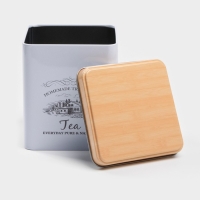 Банка для чая &laquo;Дом и поле&raquo;, 12&times;10&times;10 см, цвет белый