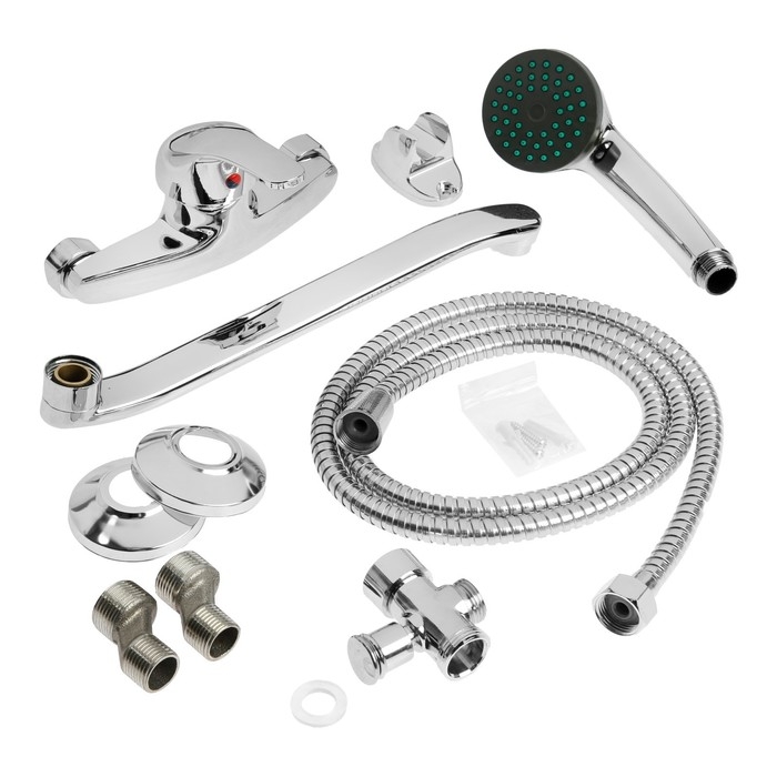 Смеситель для ванны ZEIN Z0151, картридж керамика 35 мм, с душевым набором, хром Смеситель для ванны ZEIN Z0151, картридж керамика 35 мм, с душевым набором, хром