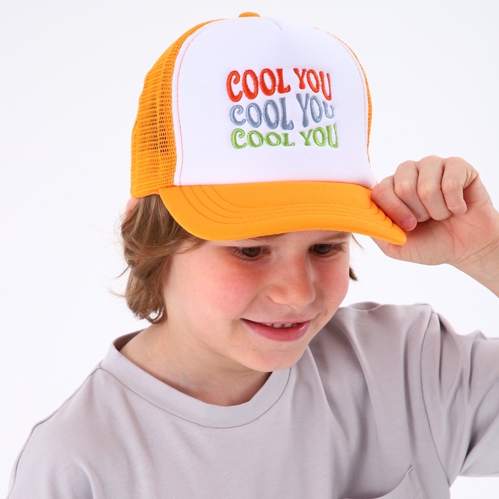 Кепка детская для мальчика с сеткой COOL YOU, цвет оранжевый, р-р 52–54, 5–7 лет
