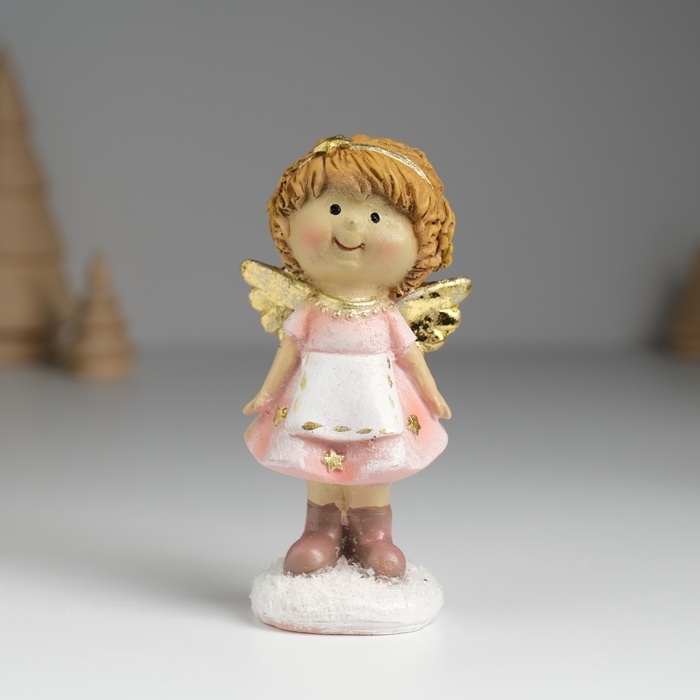 Сувенир полистоун Сувенир полистоун "Ангелочек в розовом платье и фартуке" МИКС 4,5х3,5х9,5 см