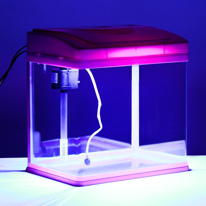 Аквариум SeaStar HX-320F в комплекте: LED-лампа, фильтр, 18 л, розовый Аквариум SeaStar HX-320F в комплекте: LED-лампа, фильтр, 18 л, розовый