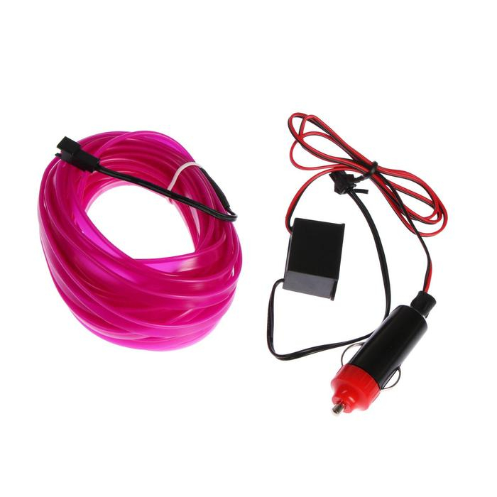 Неоновая нить Cartage для подсветки салона, адаптер питания 12 В, 7 м, фиолетовый Неоновая нить Cartage для подсветки салона, адаптер питания 12 В, 7 м, фиолетовый