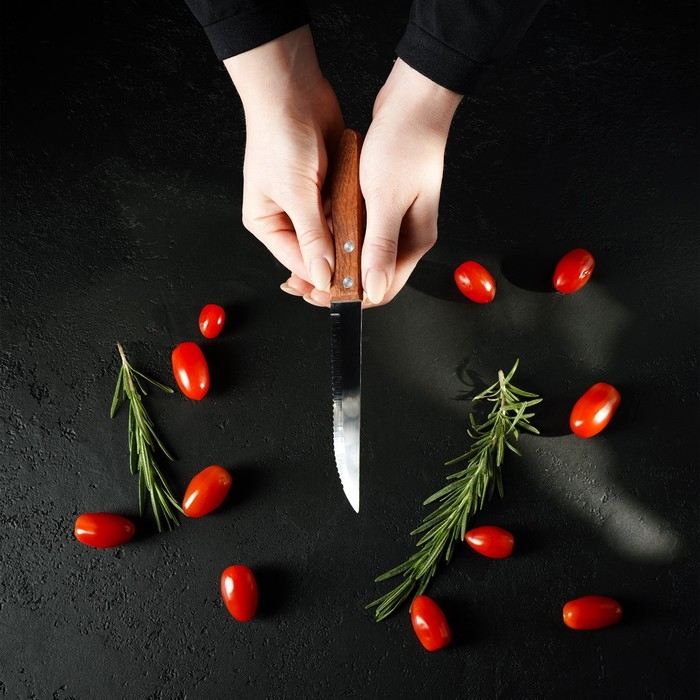 Нож кухонный Доляна «Эльбрус», зубчатое лезвие 11,5 см Нож кухонный Доляна «Эльбрус», зубчатое лезвие 11,5 см