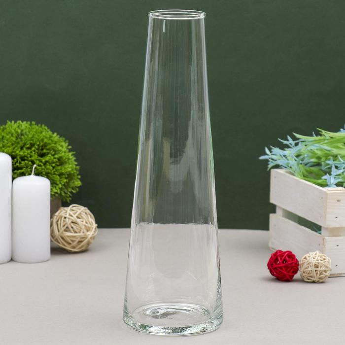 Ваза Ваза "Коническая" средняя d-5х9х28,5 см, 1л 2282 прозрачная
