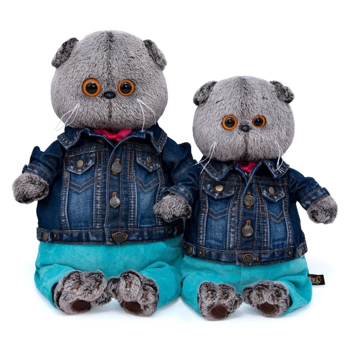 Мягкая игрушка «Басик в джинсовой куртке и бирюзовых штанах», 30 см Мягкая игрушка «Басик в джинсовой куртке и бирюзовых штанах», 30 см
