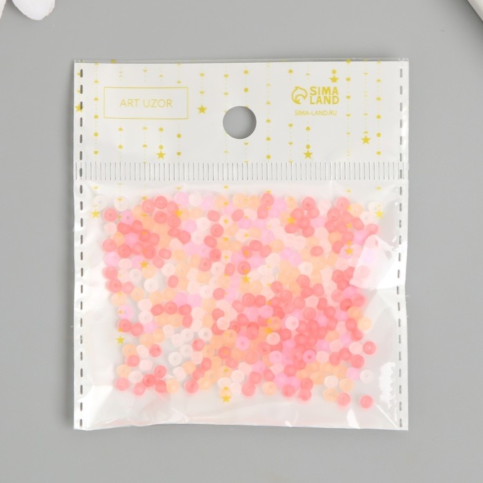 Бисер стекло 8/0  Бисер стекло 8/0 "Матовый полупрозрачный. Меланж красный" 10 гр