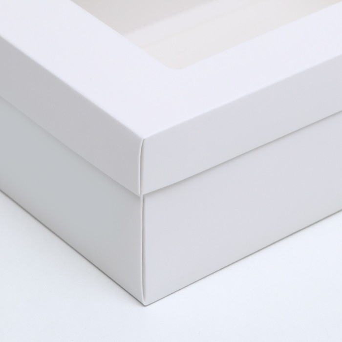 Коробка подарочная складная, упаковка, «Белая», с окном 30 х 20 х 9 см Коробка подарочная складная, упаковка, «Белая», с окном 30 х 20 х 9 см