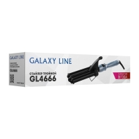 Стайлер Galaxy LINE GL 4666, 80 Вт, d=22 мм, до 200°С, керамическое покрытие, чёрно-голубой