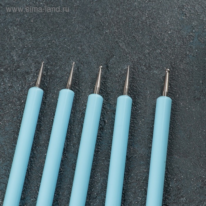 Набор кондитерских кисточек для декорирования «Бирюза», 5 шт, цвет голубой Набор кондитерских кисточек для декорирования «Бирюза», 5 шт, цвет голубой