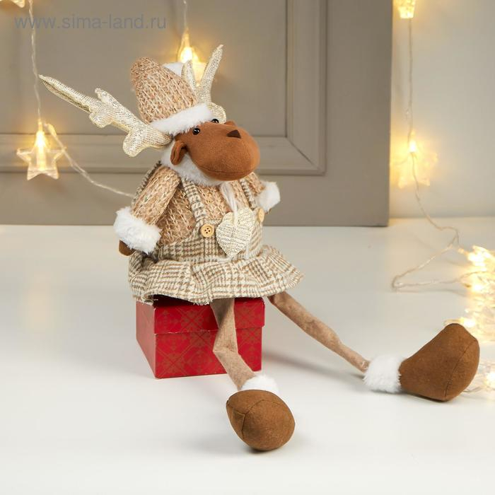 Кукла интерьерная Кукла интерьерная "Лосик-девочка в сарафане в клеточку" 56х13х19 см