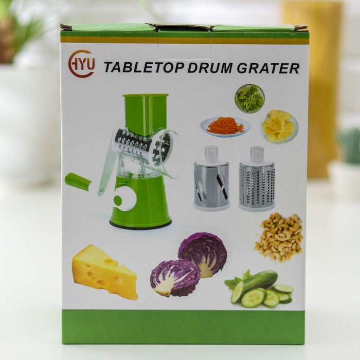 Овощерезка механическая Доляна Mandoline Slicer, 3 насадки, цвет зелёный Овощерезка механическая Доляна Mandoline Slicer, 3 насадки, цвет зелёный