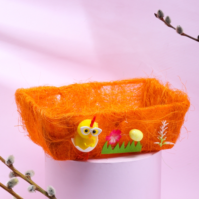 Пасхальная декоративная корзинка  Пасхальная декоративная корзинка "Радость"  20х18х7 см