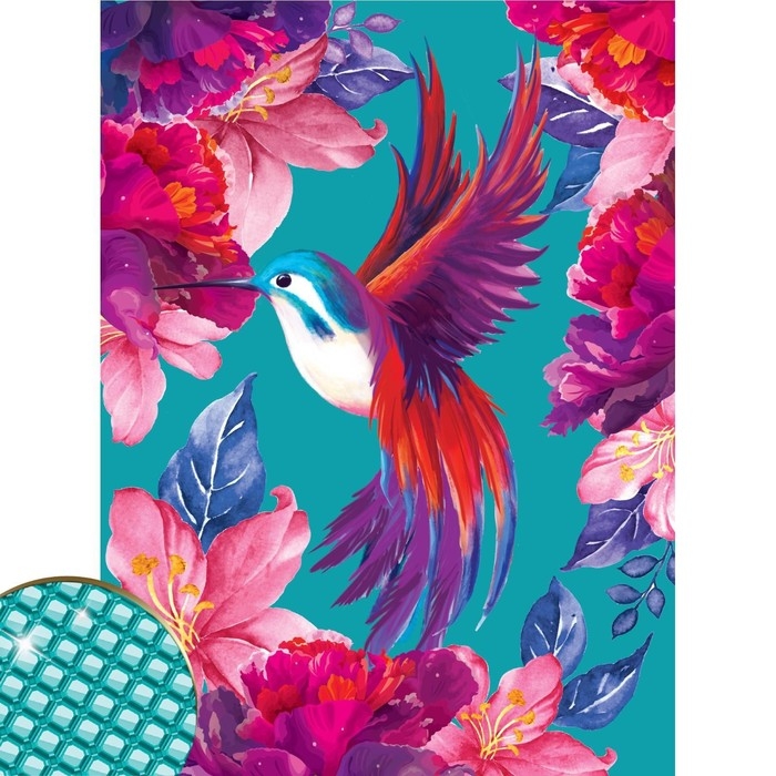 Алмазная мозаика с полным заполнением на холсте «Колибри», 30 х 40 см Алмазная мозаика с полным заполнением на холсте «Колибри», 30 х 40 см