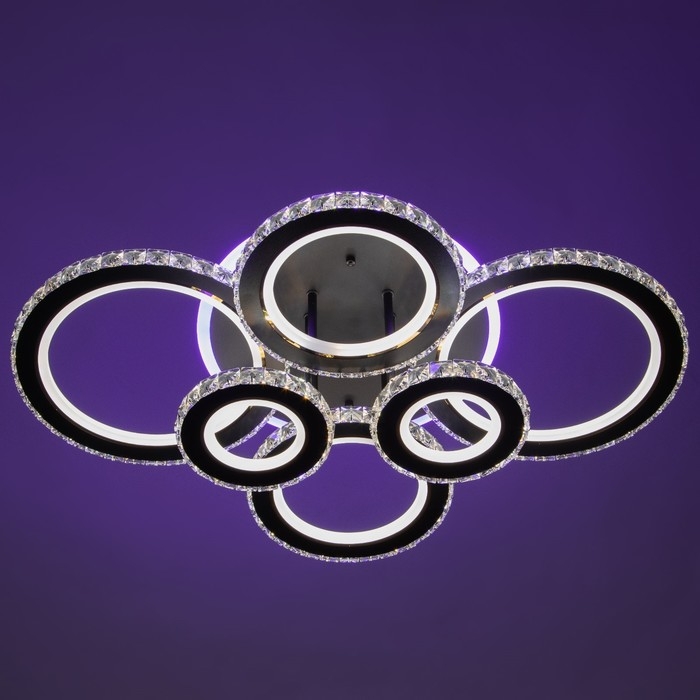 Люстра с ПДУ "Ива" 6хLED 2400Вт 3000-6000К RGB черный 75х52х14см