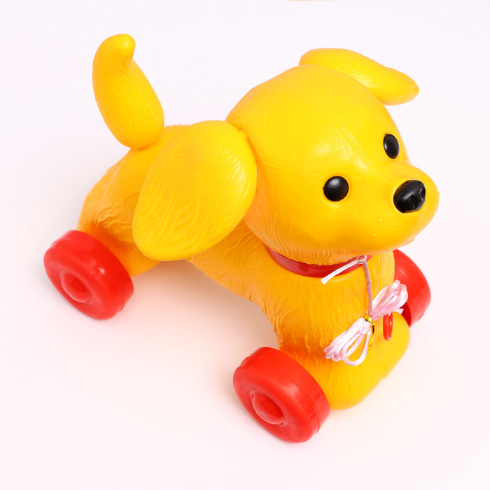 Развивающая игрушка - каталка детская  Развивающая игрушка - каталка детская "Собачка" на веревочке, 26 х 15 х 27см