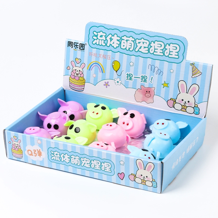 Мялка Мялка "Свинка" с пастой, цвета МИКС