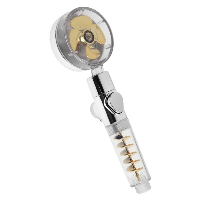 Лейка для душа ZEIN Z4069, микроточки, кнопка  Лейка для душа ZEIN Z4069, микроточки, кнопка "стоп", вентилятор, спираль, жёлтый/хром