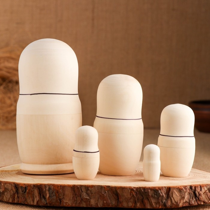 Матрешка "Разукрашка большая" 18см, 5 кукольная, ручная роспись