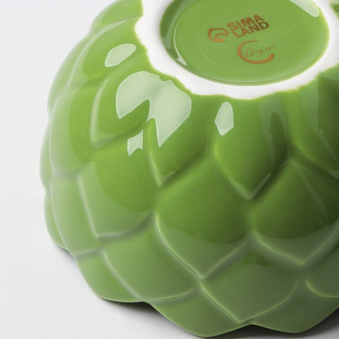 Соусник керамический «Артишок», 10 см, 250 мл, цвет зелёный Соусник керамический «Артишок», 10 см, 250 мл, цвет зелёный