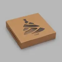 Коробка складная Елочка крафт 20 х 20 х 4 см (фас 20шт)