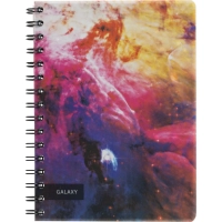 Бизнес-тетрадь 120л,А5,Space Galaxy,210х152мм,70квм,белый,карман