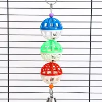 Игрушка для птиц "Дискотека" с 3 шариками, 20 х 4 см, микс цветов