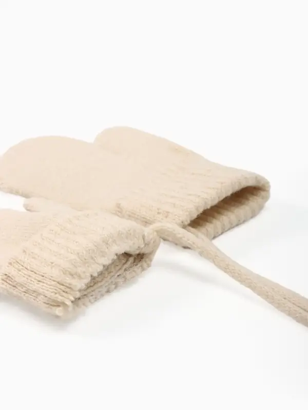 Варежки детские однослойные MINAKU "Однотонные",цв.бежевый, р-р 14 (4-5 лет)