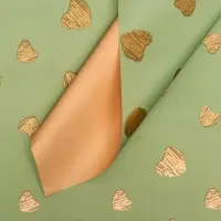 Пленка матовая «Золотые сердца», лаймовый, 58×58 см