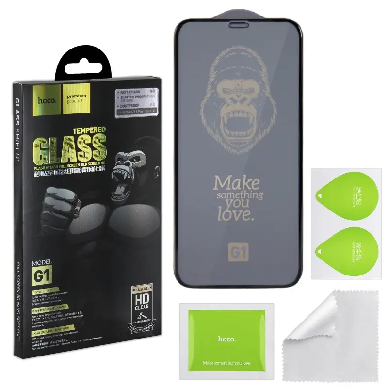 Защитное стекло для iPhone 11 Pro Full Screen G1 HOCO черное