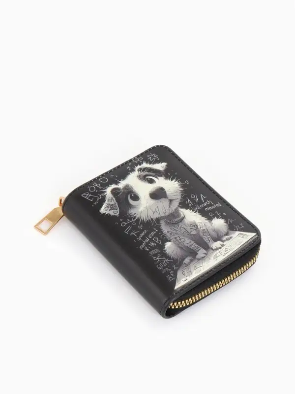 Кошелёк на молнии Выбражулька &laquo;Щенок&raquo;, 8.5&times;2.5&times;10.5 см, чёрный