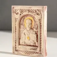 Икона &laquo;Николай Чудотворец&raquo;, с подвесом, 12&times;9&times;2 см, гипс, роспись